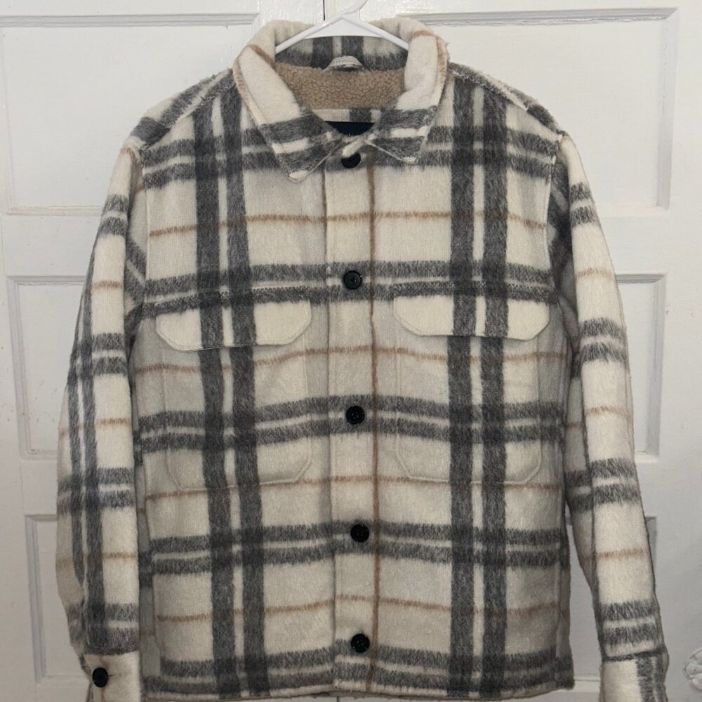 Abercrombie & Fitch Relaxed Sherpa Lined Shirt Jacket
